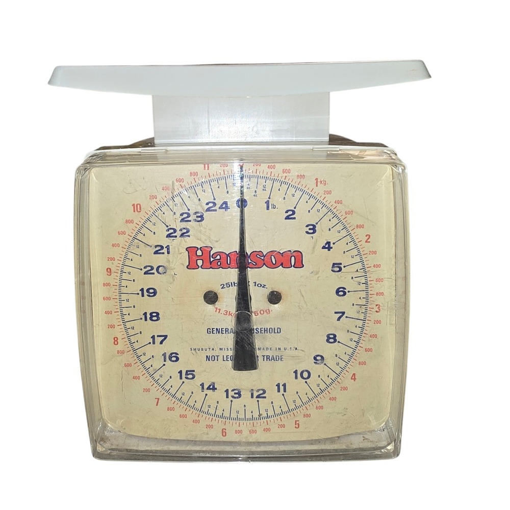Vintage Hanson‎ Utility Scale 25lb x 1oz Shubuta USA Plastic General Household